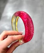 Bracelet jonc rose et jaune 