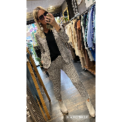 Pantalon en viscose stretch argenté Kate