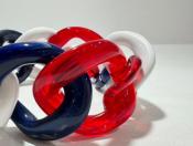 Bracelet maillons à enfiler bleu blanc rouge