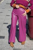 Pantalon Simili cuir fuxia  P845Y086 DIXIE