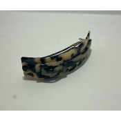 Barrette à cheveux en acétate de cellulose beige et noir