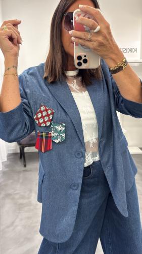 Veste Blazer jean à broches JCT7WHNP Dixie 
