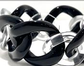 Bracelet maillons à enfiler noir gris transparent