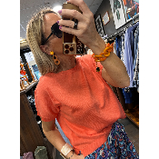 Boucles Oreilles maillons clips orange Bastia