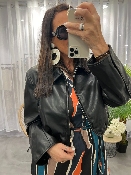 Veste courte simili noir 50940369