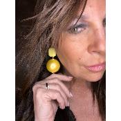 Boucles Oreilles perle jaune