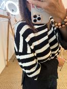Pull col roulé à rayures noir 52365199 MM