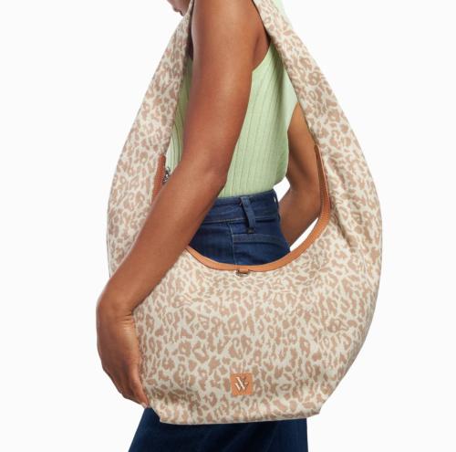 Sac hobo Manelle léopard beige WU