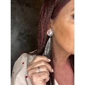 Boucles Oreilles gris