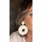 Boucles Oreilles donut beige