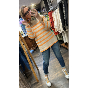 Pull à rayures orange Cilla