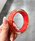 Bracelet jonc rose étoiles