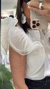 Top manches bouffantes blanc M37F0176 SOUVENIR 