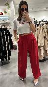 Pantalon rouge fluide  M8341P MM