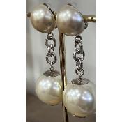 Boucles Oreilles perles nacrées blanches