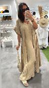 Combinaison beige clair sans manches 053-244001