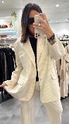 Veste blazer beige fines rayures oversize JQ44JBU2M1 IMPERIAL