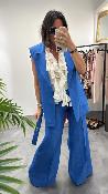 Pantalon large bleu roi W37S0131 Souvenir