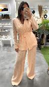 Veste blazer rose poudré M6233P MR