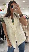 Blazer sans manches beige & jaune fluo LC23JLHGF IMPERIAL