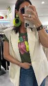 Blazer sans manches beige & jaune fluo LC23JLHGF IMPERIAL