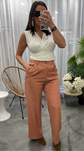 Pantalon large terracotta Pierre 