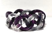 Bracelet maillons à enfiler violet gris transparent