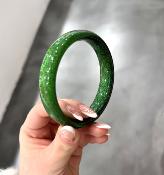 Bracelet petit jonc vert pailleté