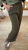 Pantalon fluide uni kaki NOBLESSE G&M