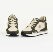 Baskets cuir DAPHNE kaki 