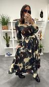 Robe longue imprimée bordeaux ALOQYAICA DIXIE