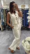 Pantalon tailleur à plis beige PETER G&M
