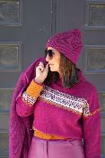 Pull Col montant à Motifs fuxia 444080 WS 