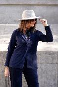 Veste Blazer velours côtelé marine WJV025 NT