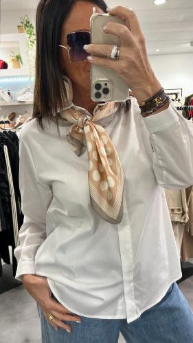 Chemise blanche et foulard rose pale KXCM0301 KKS