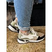 Baskets flamme kaki et noir Anita