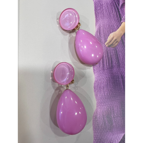 Boucles Oreilles clips rose Cuba