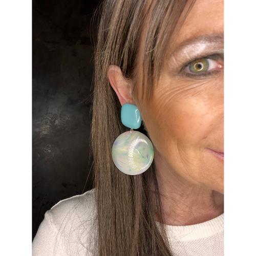 Boucles Oreilles bleu 