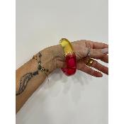 Bracelet jonc rouge et jaune translucide