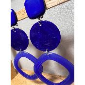 Boucles Oreilles Brigitte bleu royal
