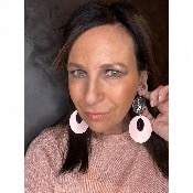 Boucles Oreilles rose et métal argent
