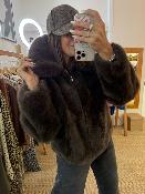 SHONNA veste en fausse fourrure chocolat G&M