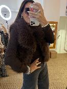 Veste fausse fourrure sans manches chocolat 52420299 MM 