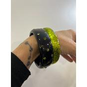 Bracelet noir strass