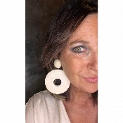 Boucles Oreilles donut beige