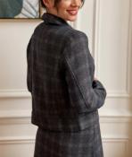 Veste courte tweed à carreaux gris VIRGIN LPE