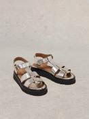 Sandales en cuir rose 443511 WHITE STUFF