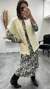 Robe longue noir et blanc REFLECHIE 