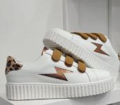 Baskets éclair blanc et bronze Délia BK2754