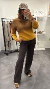 Pull col roulé moutarde MRK635 MR